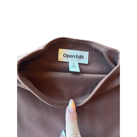 Open Edit Brown Sleeveless Mock Neck Bodysuit Womens S Nordstrom Soft Stretchy F - Picture 8 of 8